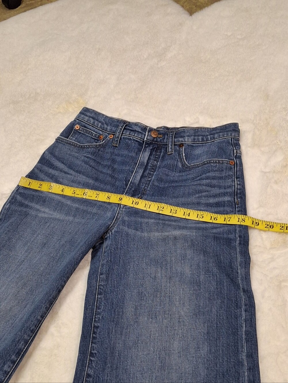 Madewell G7204 Bainbridge Wide-Leg Crop Blue Denim Jeans   Women Size 27 - Picture 10 of 16